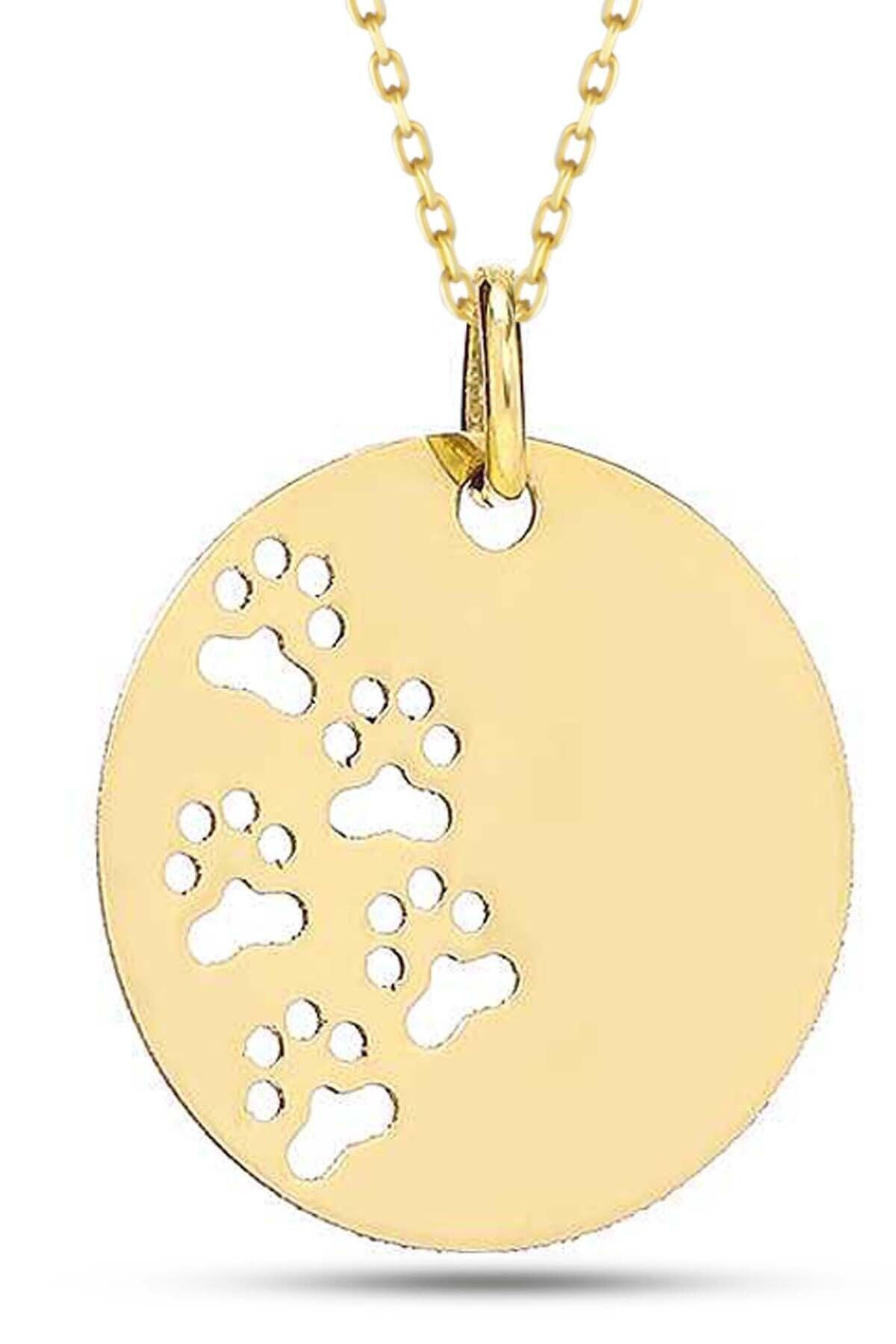 Kadın 14 Ayar Altın Patili Kolye