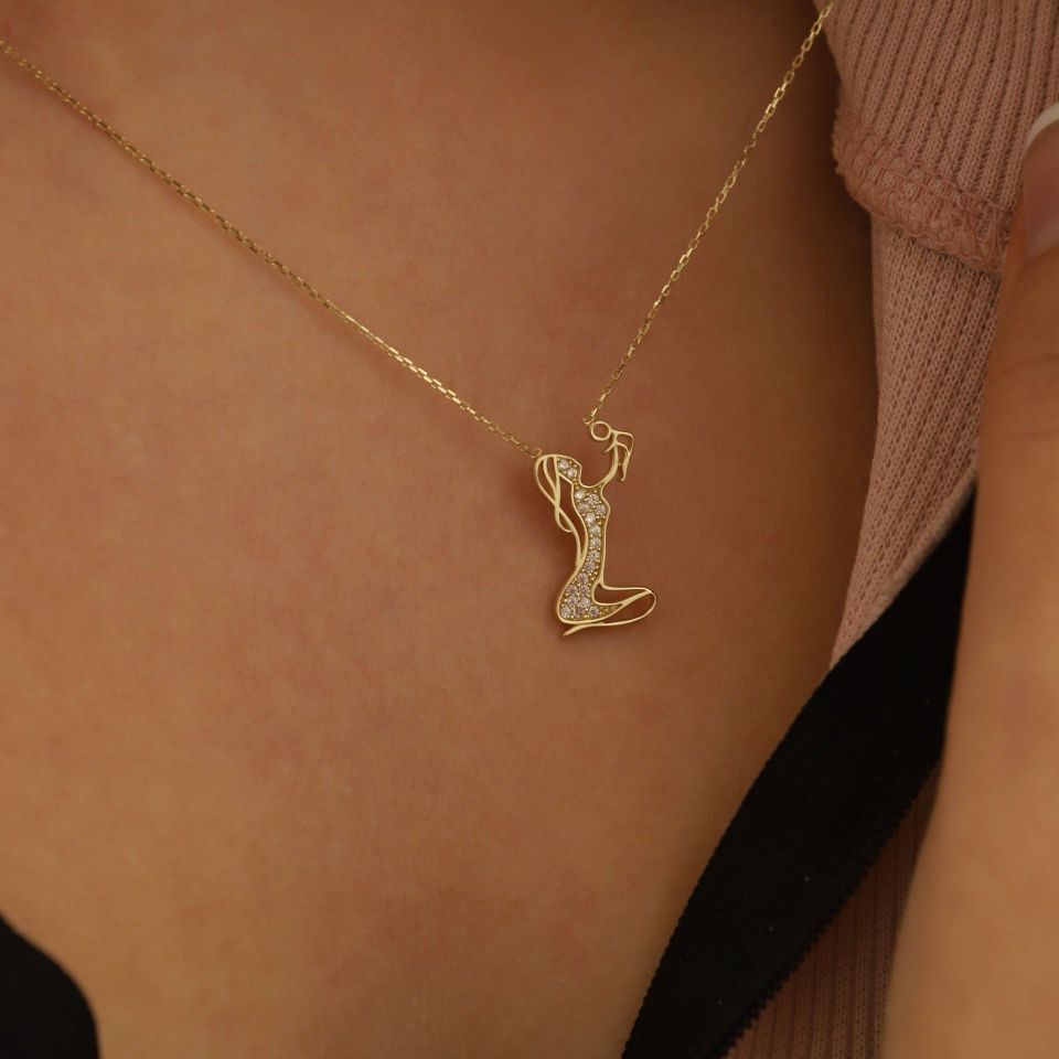 Moom Mücevherat Kadın 14 Ayar Altın Anne Çocuk Kolye ''45 cm''