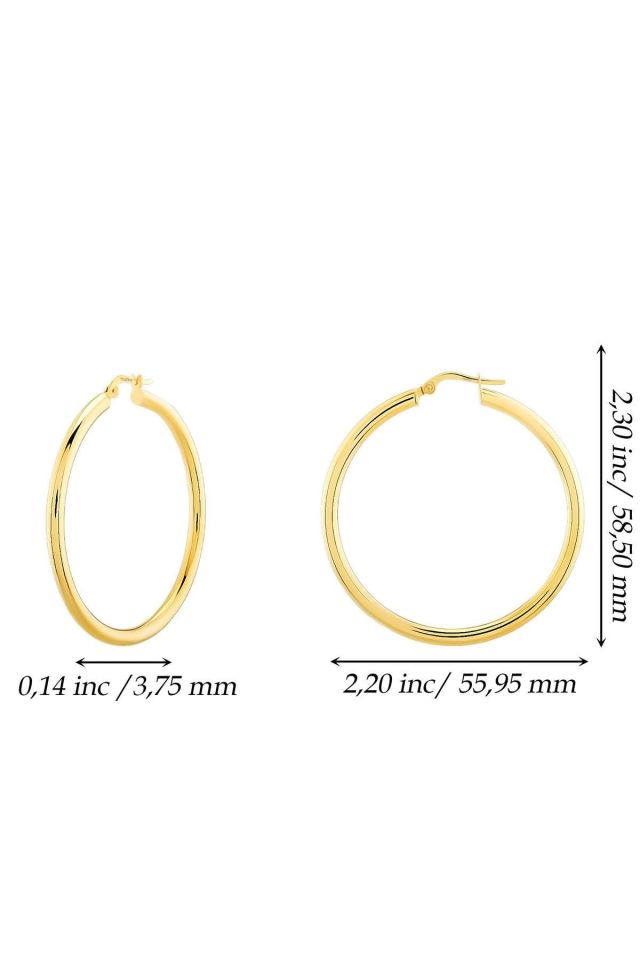 Moom Mücevherat Kadın 14 Ayar Altın Halka Küpe