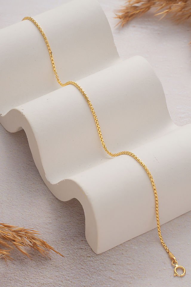 MOOM MÜCEVHERAT 14 Ayar Altın Örme Zincir Bileklik (16cm,17cm,18cm,19cm,20cm,21cm)