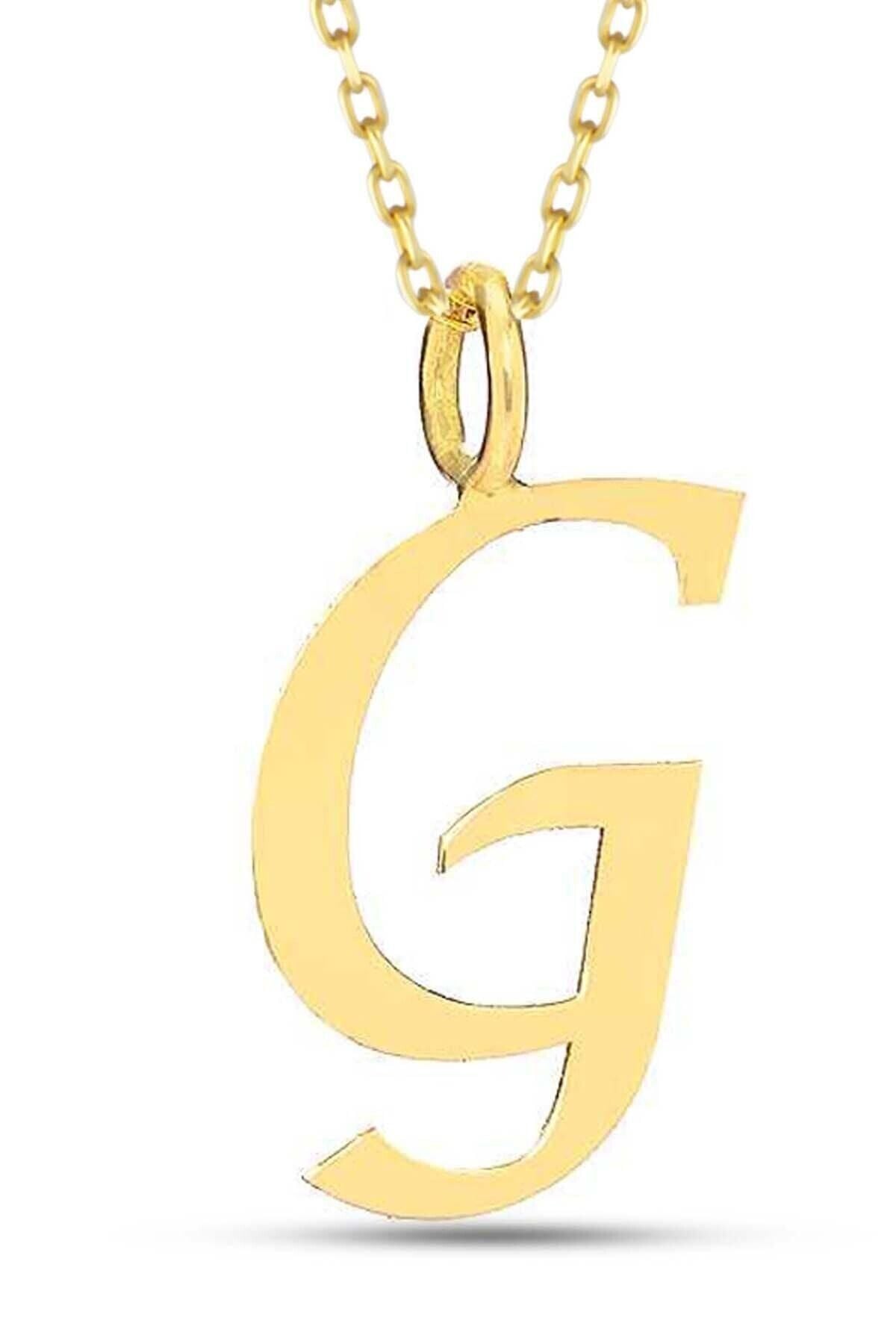 Kadın 14 Ayar Altın G Harfi Kolye