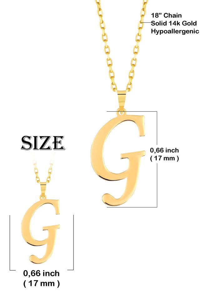 MOOM MÜCEVHERAT Kadın 14 Ayar Altın Harf Kolye El işi A & Z Harfi Altın Kolye Zincirli Harf Kolye 42 Cm G