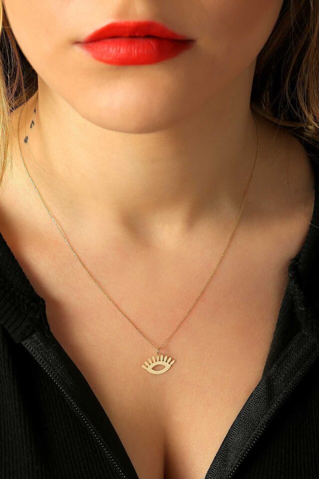 Kadın 14 Ayar Altın Göz Kolye