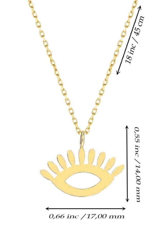 Kadın 14 Ayar Altın Göz Kolye