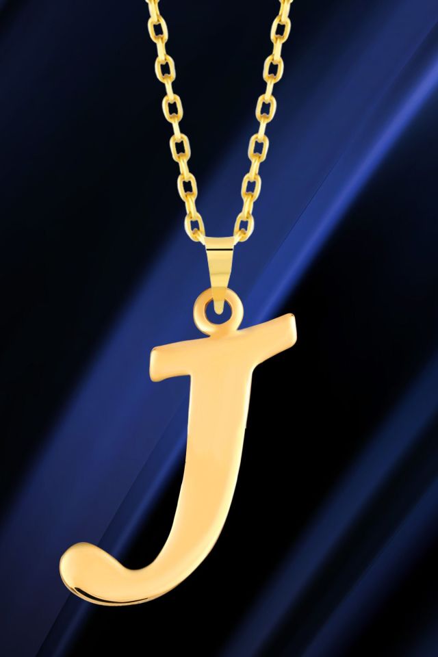 MOOM MÜCEVHERAT Kadın 14 Ayar Altın Harf Kolye El işi A & Z Harfi Altın Kolye Zincirli Harf Kolye 42 Cm J