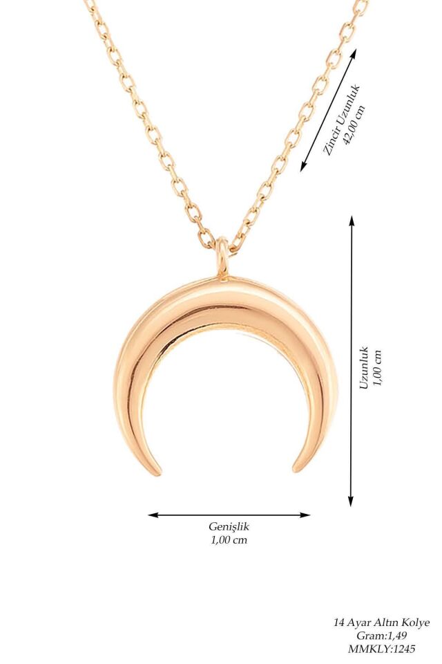 Kadın Sarı Ters Hilal AltınKolye