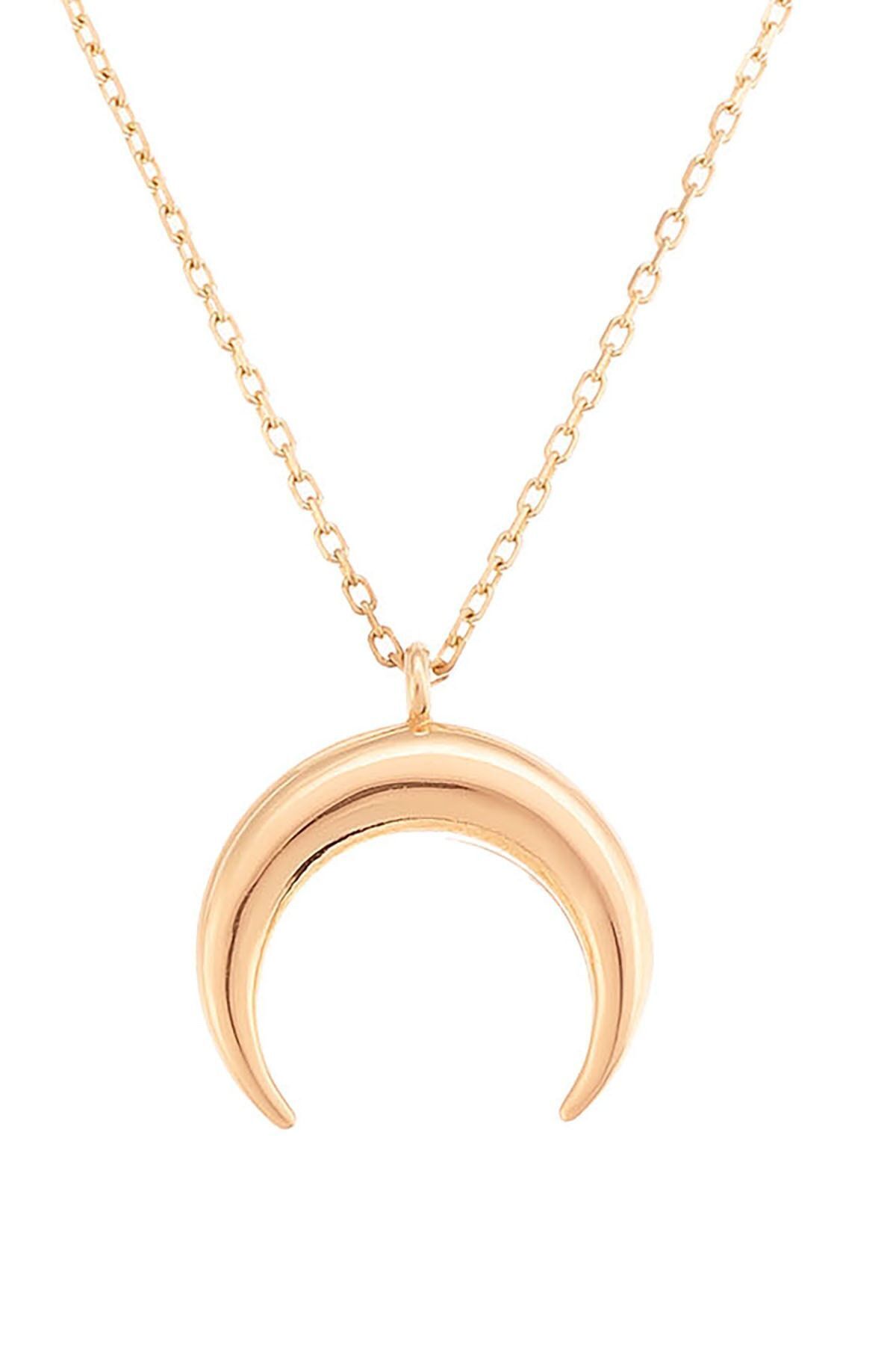 Kadın Sarı Ters Hilal AltınKolye