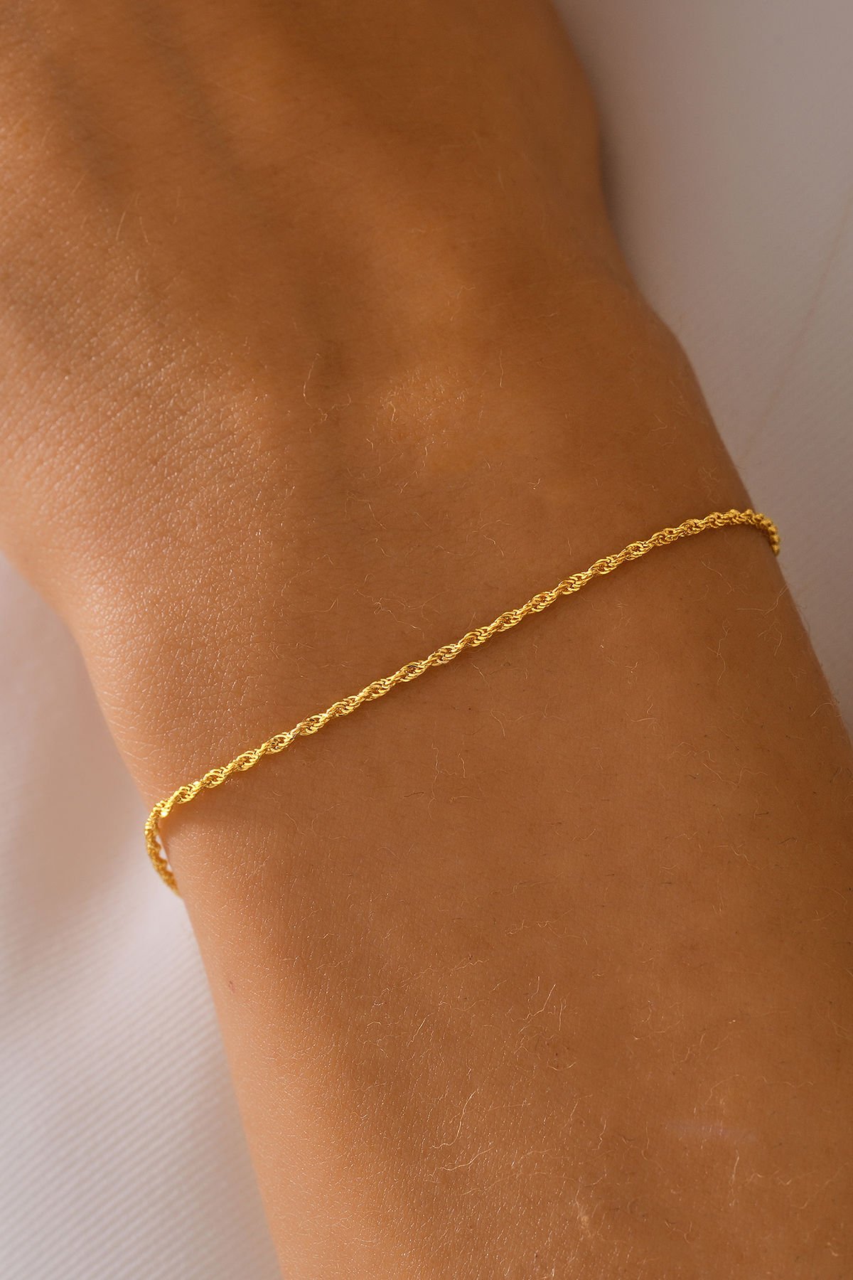 MOOM MÜCEVHERAT 14 Ayar Altın Halat Bilelik (14cm,15cm,16cm,17cm,18cm,19cm,20cm,21cm)