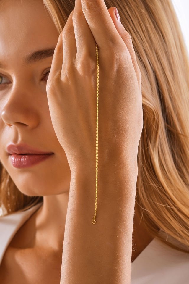 MOOM MÜCEVHERAT 14 Ayar Altın Halat Bilelik (14cm,15cm,16cm,17cm,18cm,19cm,20cm,21cm)