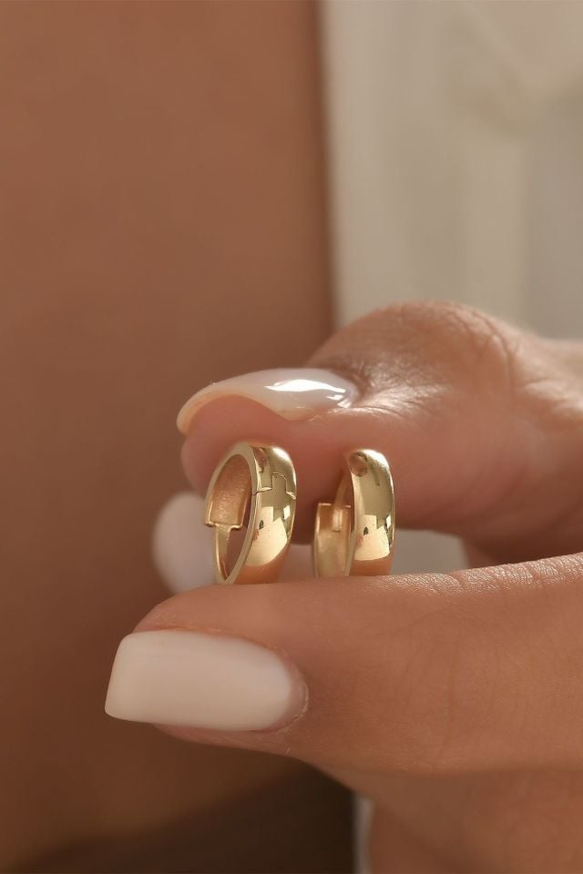 Moom Mücevherat Kadın 14 Ayar Altın Halka Küpe