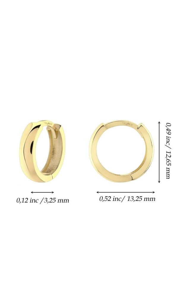 Moom Mücevherat Kadın 14 Ayar Altın Halka Küpe