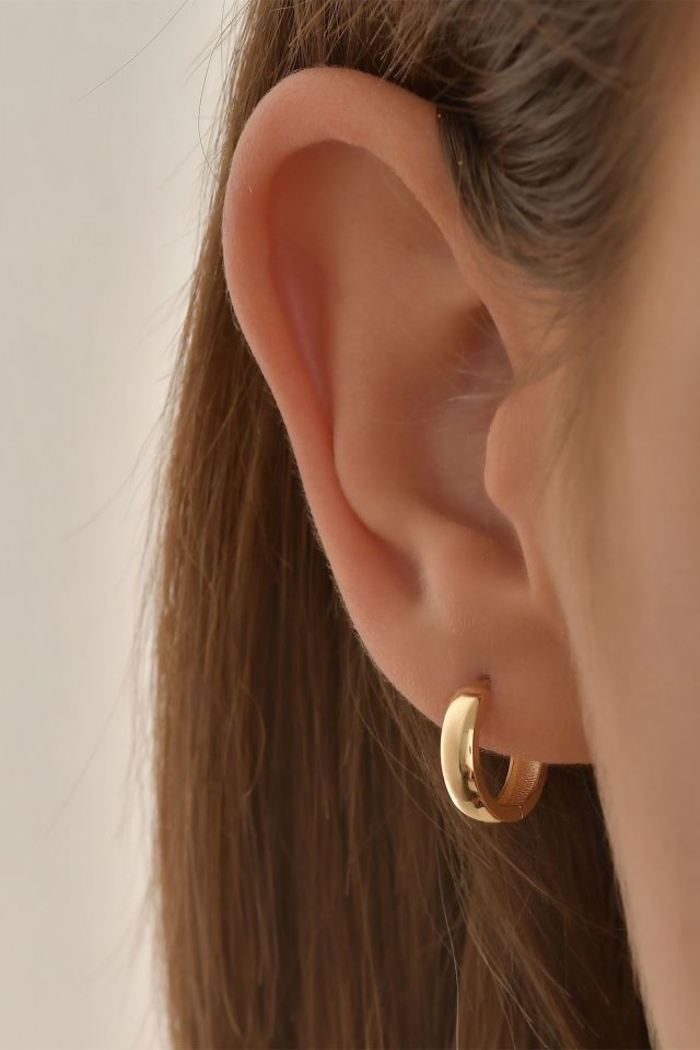 Moom Mücevherat Kadın 14 Ayar Altın Halka Küpe