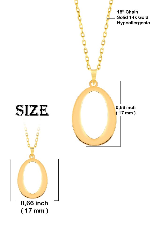 MOOM MÜCEVHERAT Kadın 14 Ayar Altın Harf Kolye El işi A & Z Harfi Altın Kolye Zincirli Harf Kolye 42 Cm O