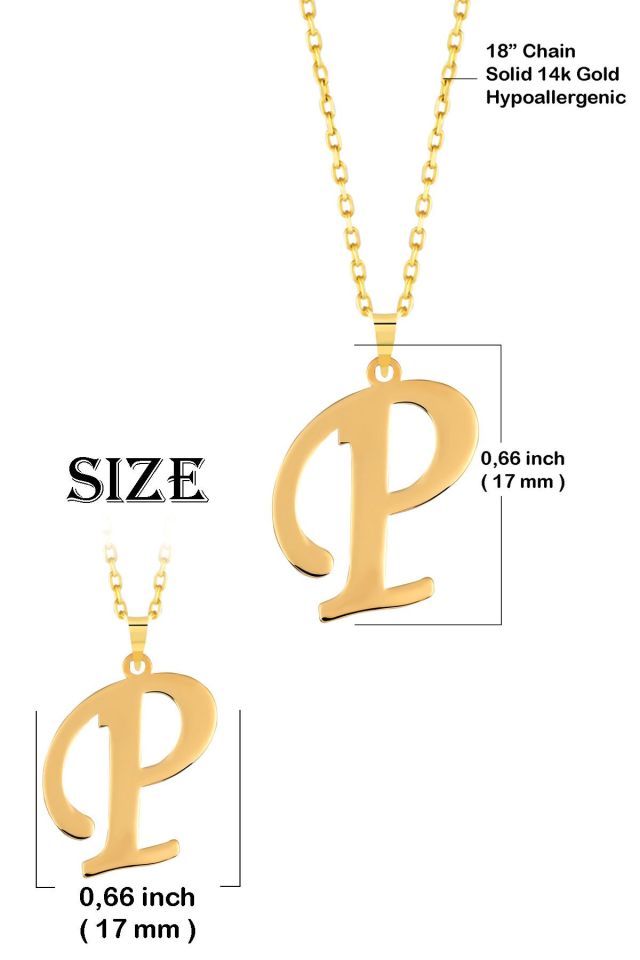 MOOM MÜCEVHERAT Kadın 14 Ayar Altın Harf Kolye El işi A & Z Harfi Altın Kolye Zincirli Harf Kolye 42 Cm P