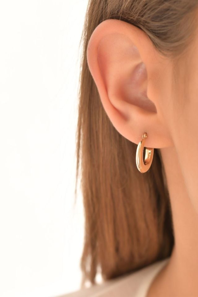 Moom Mücevherat Kadın 14 Ayar Altın Halka Küpe