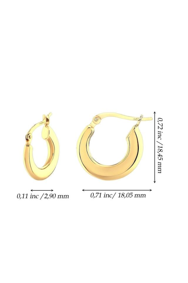 Moom Mücevherat Kadın 14 Ayar Altın Halka Küpe