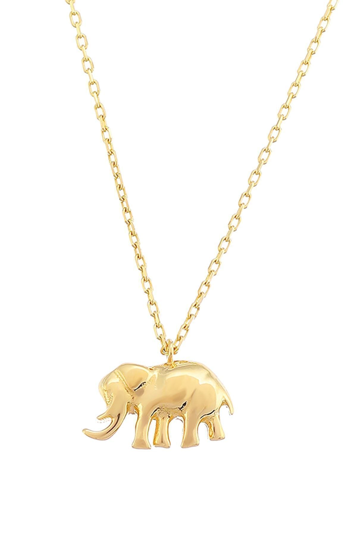 Kadın 14 Ayar Altın Minimal Fil Şans Kolyesi