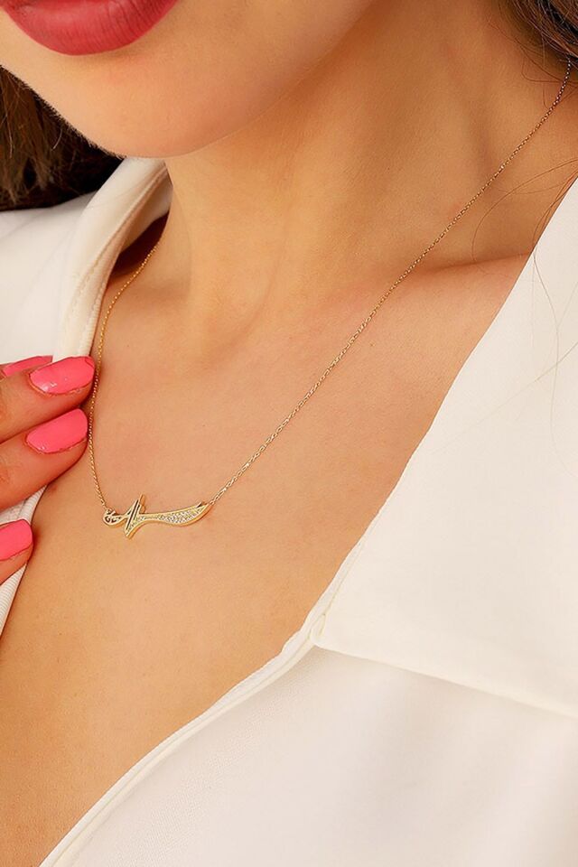 Kadın 14 Ayar Altın Telkari Elişi Fantezi Zülfikar Kolye