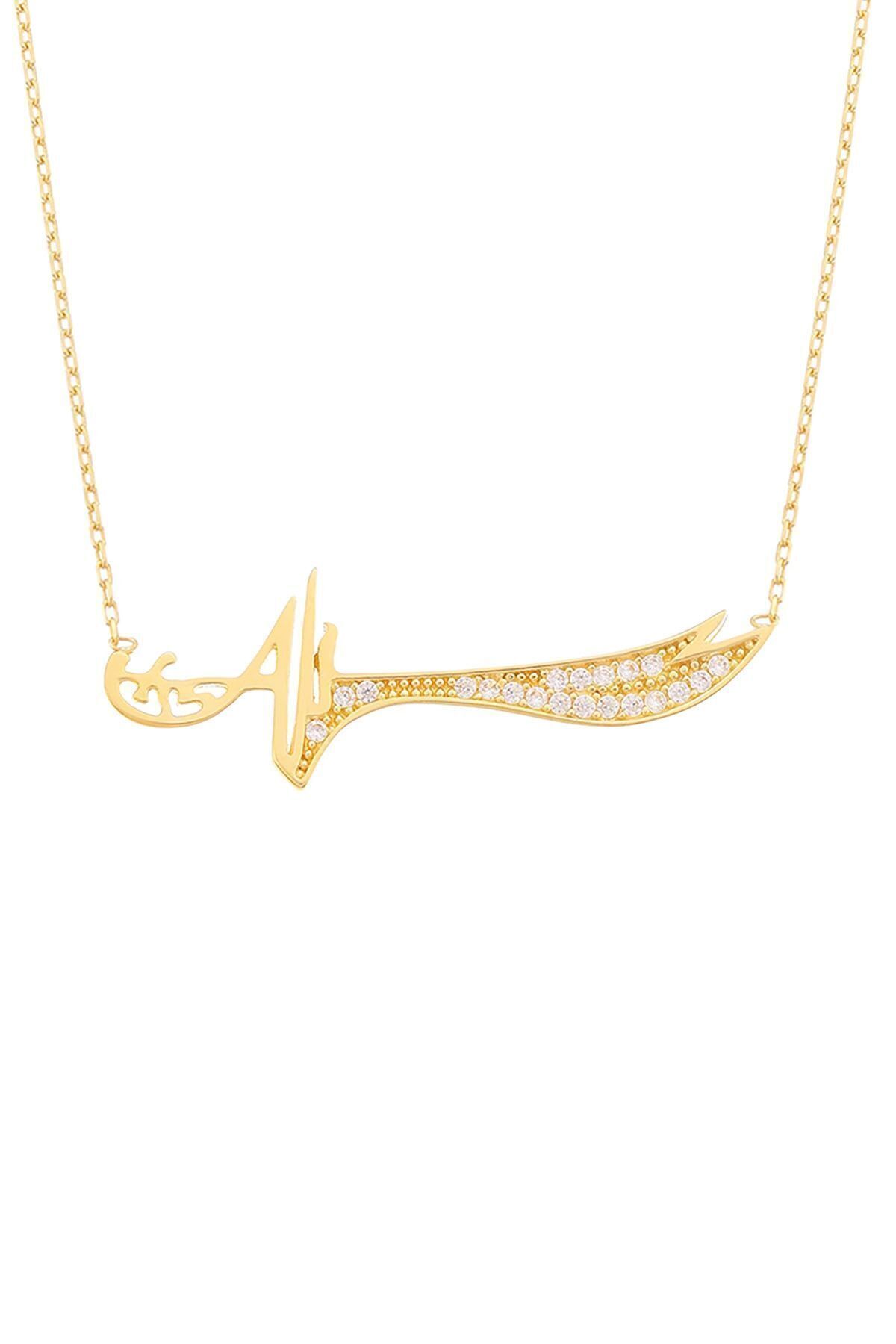 Kadın 14 Ayar Altın Telkari Elişi Fantezi Zülfikar Kolye