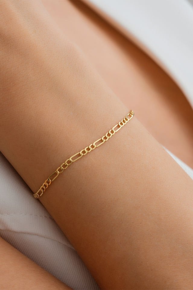 14 Ayar Altın Figaro Bileklik(16CM,17CM,18CM,19CM,20CM,21CM)