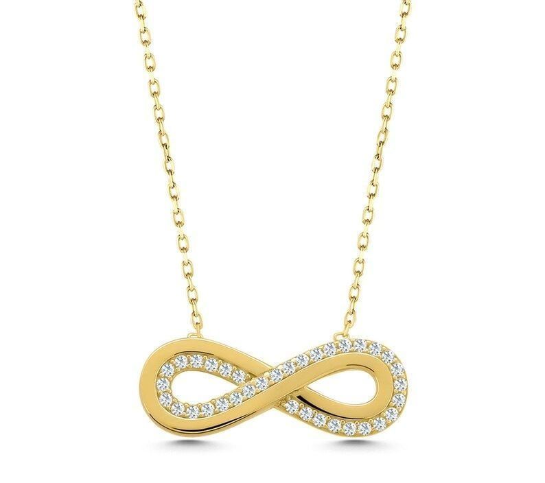 Moom Mücevherat Kadın 14 Ayar Altın Aşk Sonsuzluk Kolye ''45 cm''