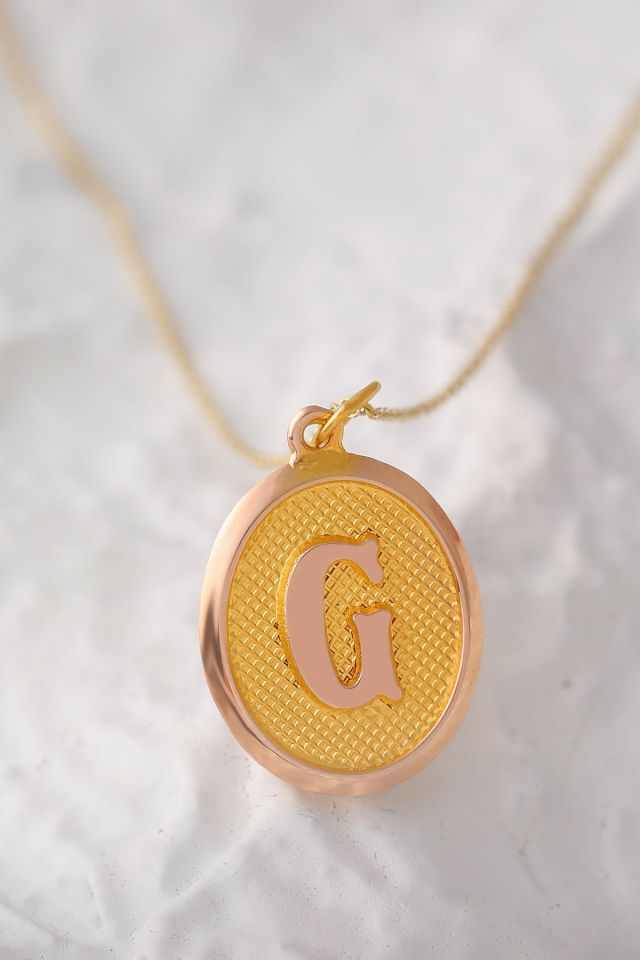 Moom Mücevherat Kadın 14 Ayar Altın Harf Kolye Nostaljik Oval A & Z Harf Altın Kolye Zincirli 42 Cm G