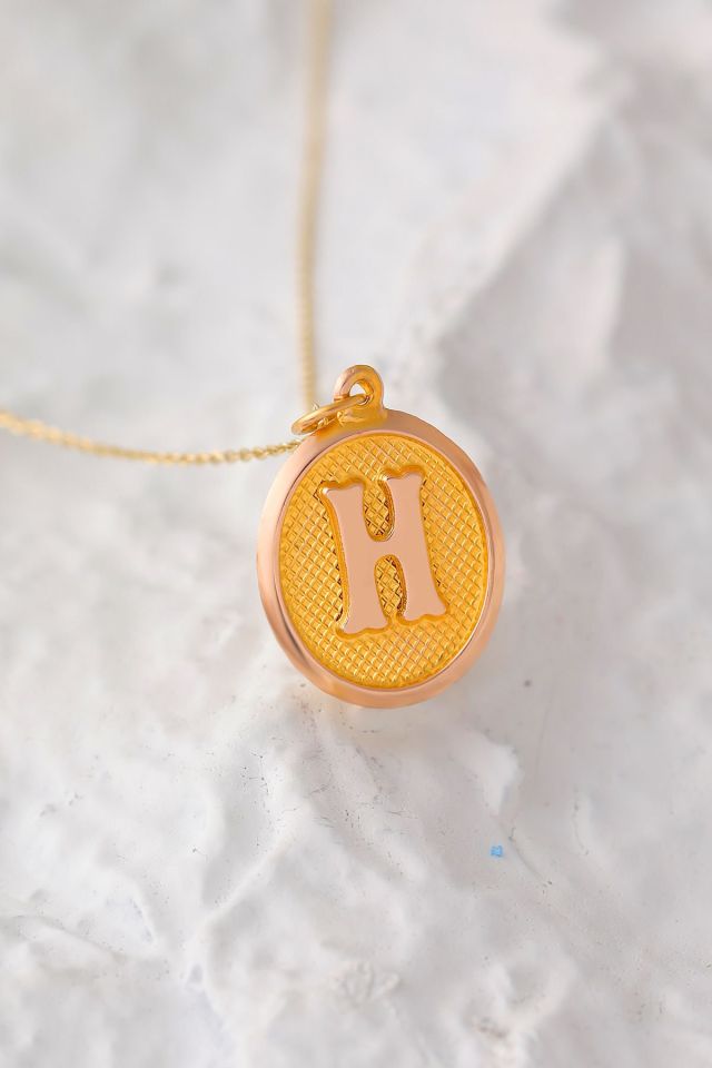 Moom Mücevherat Kadın 14 Ayar Altın Harf Kolye Nostaljik Oval A & Z Harf Altın Kolye Zincirli 42 Cm H