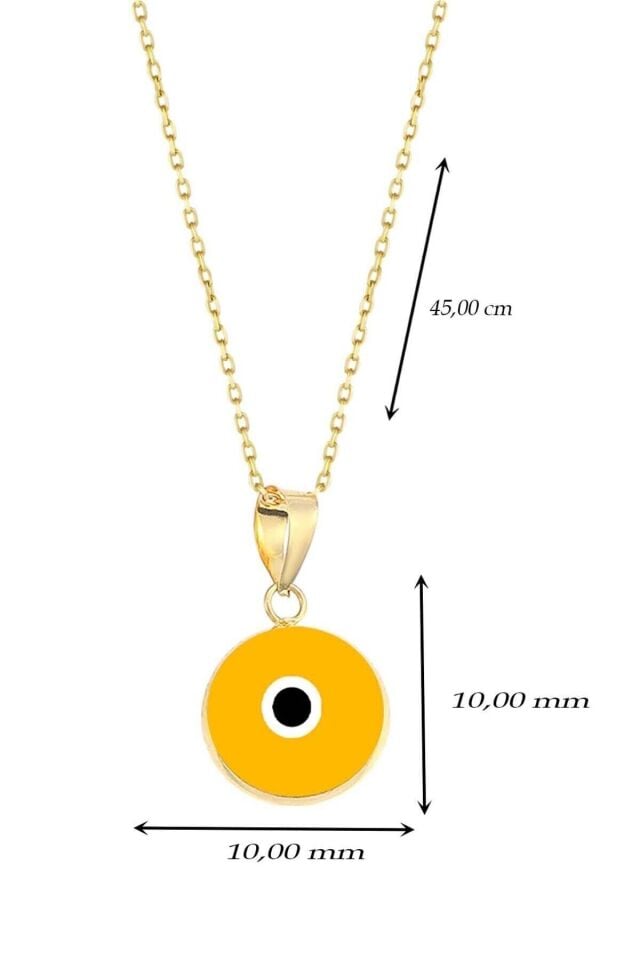 Kadın Sarı  14 Ayar Altın Sarı Göz Nazar Kolye