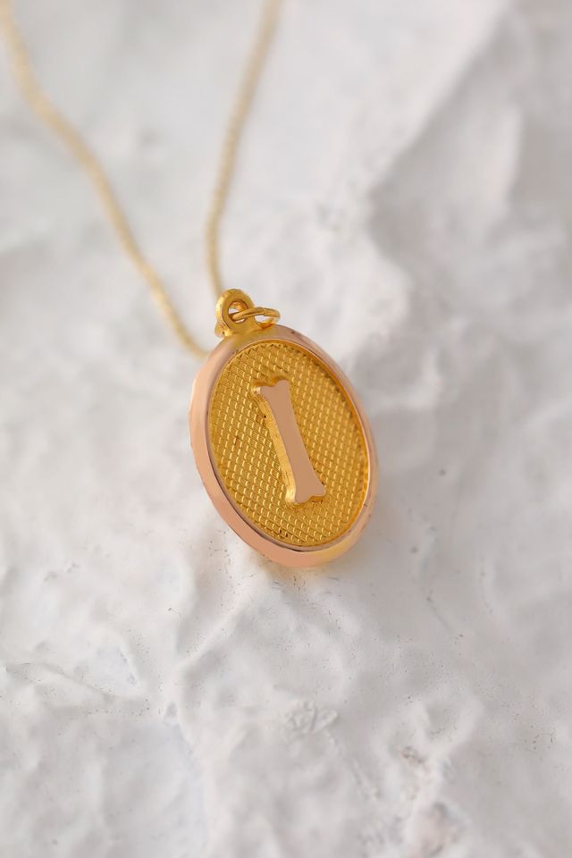 Moom Mücevherat Kadın 14 Ayar Altın Harf Kolye Nostaljik Oval A & Z Harf Altın Kolye Zincirli 42 Cm I