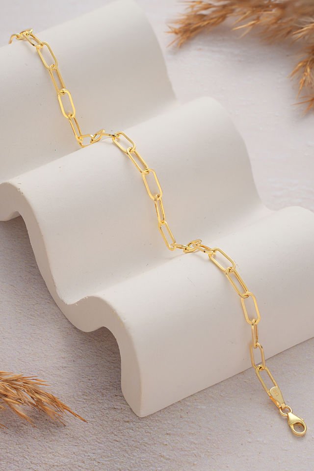 MOOM MÜCEVHERAT 14 Ayar Altın Kalın Ataç Bileklik (16cm,17cm,18cm,19cm,20cm,21cm)