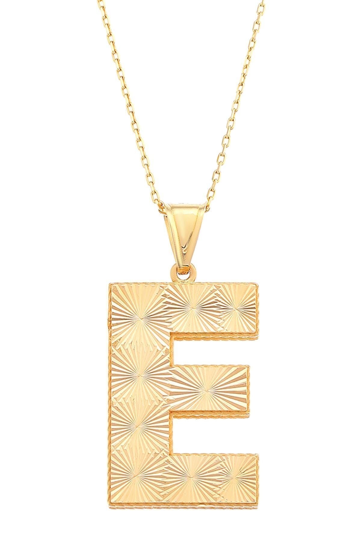 Kadın 14 Ayar Altın Italyan Kalemli Harf Serisi Kolye
