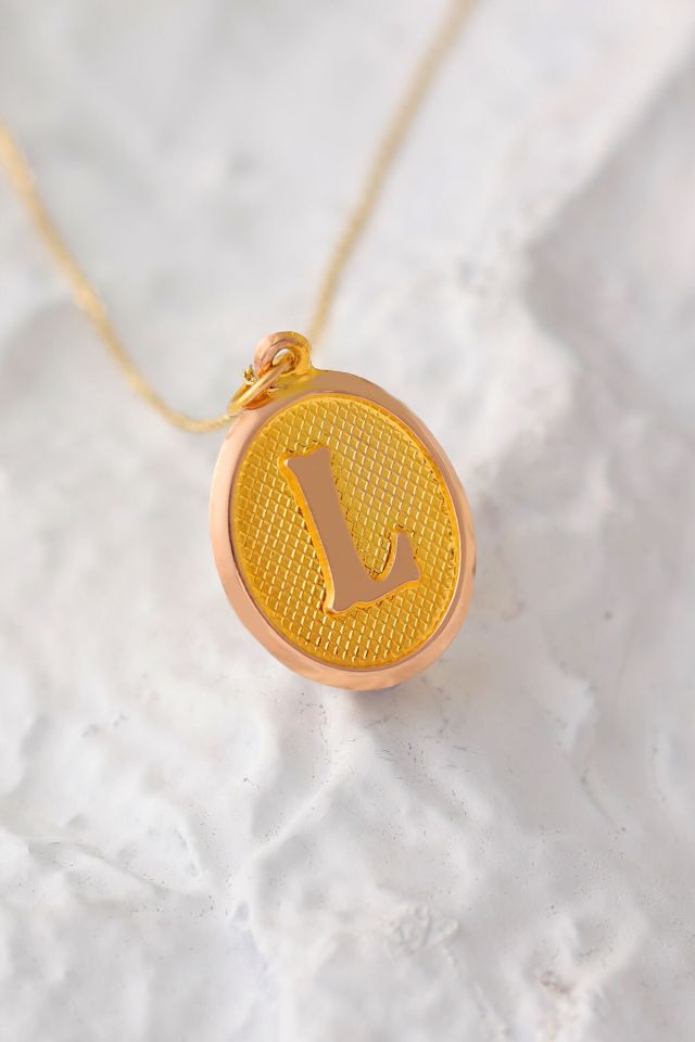 Moom Mücevherat Kadın 14 Ayar Altın Harf Kolye Nostaljik Oval A & Z Harf Altın Kolye Zincirli 42 Cm L