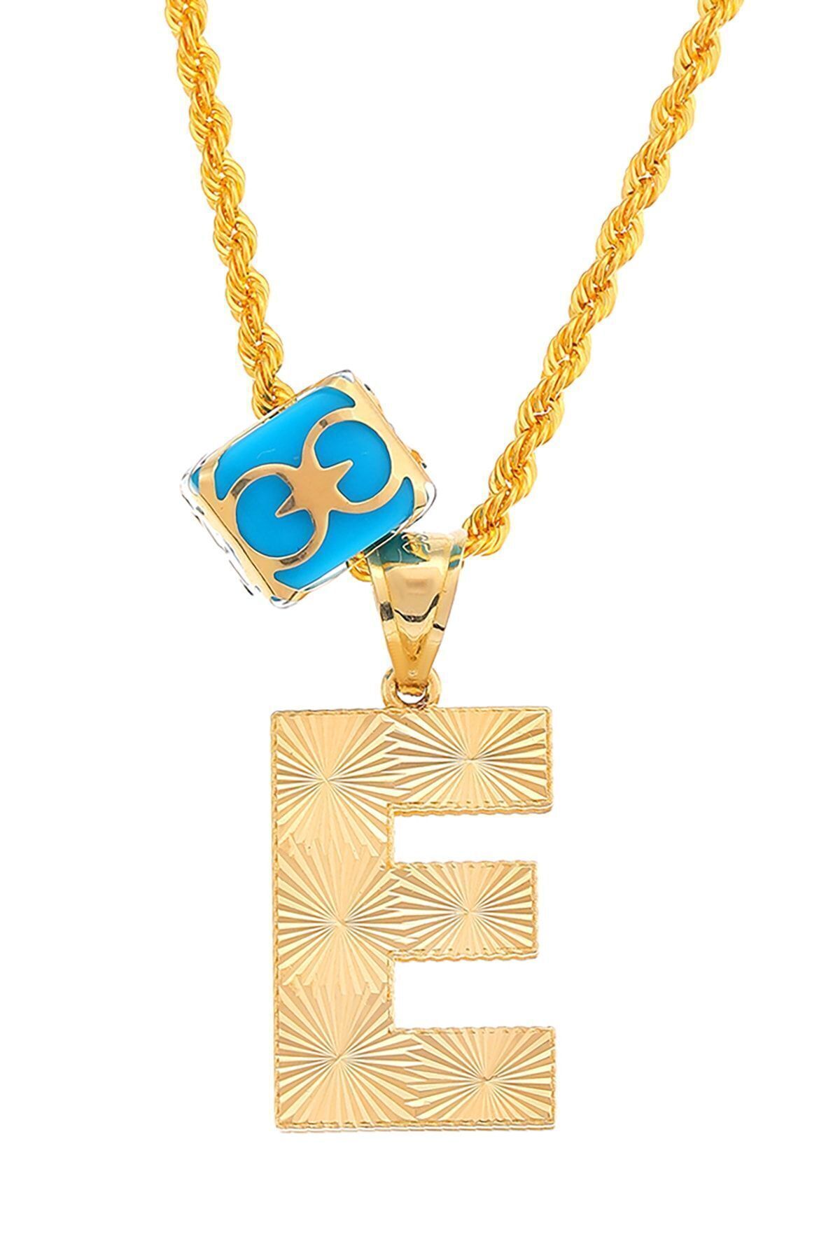 Kadın 14 Ayar Altın 2.5 cm Büyük Boy İtalyan Kalemli Harf Serisi