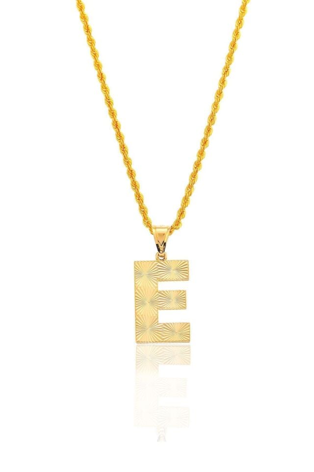 Kadın 14 Ayar Altın Büyük Boy 2.5 Cm Italyan Kalemli Harf Serisi