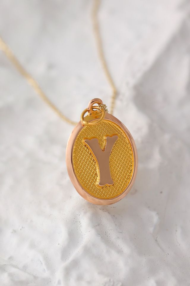Moom Mücevherat Kadın 14 Ayar Altın Harf Kolye Nostaljik Oval A & Z Harf Altın Kolye Zincirli 42 Cm Y
