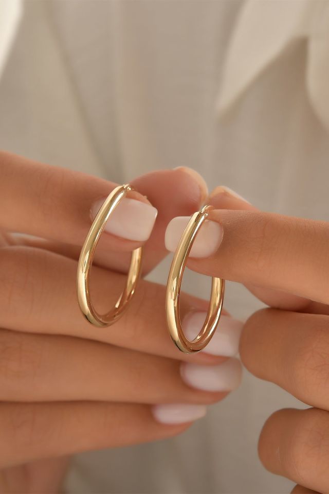 Moom Mücevherat Kadın 14 Ayar Altın Halka Küpe