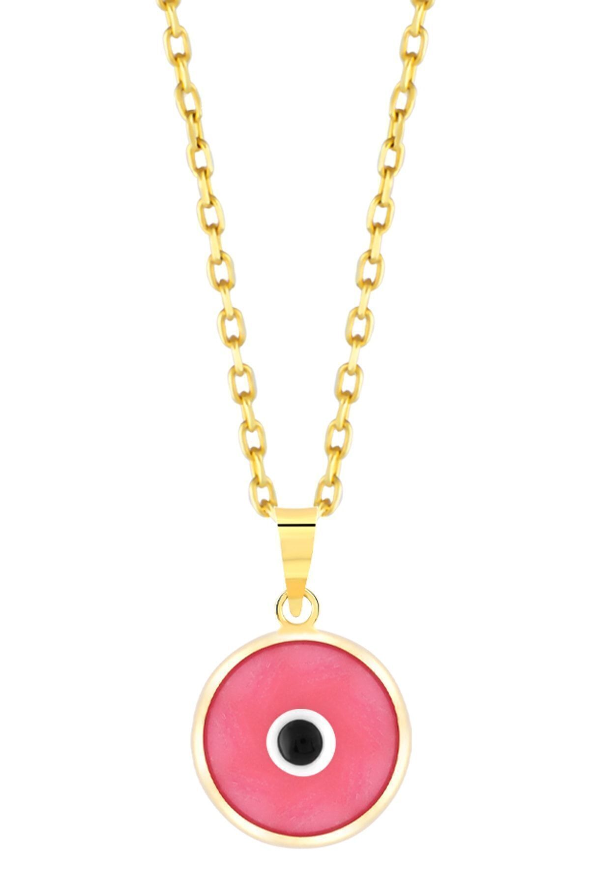 Kadın 14 Ayar Altın Nazar Göz Kolye Ucu