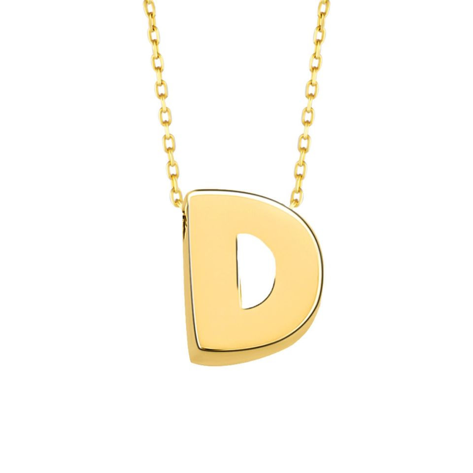 MOOM MÜCEVHERAT 14 Ayar 3 Boyutlu A & Z Harfi Zincirli Kolye D
