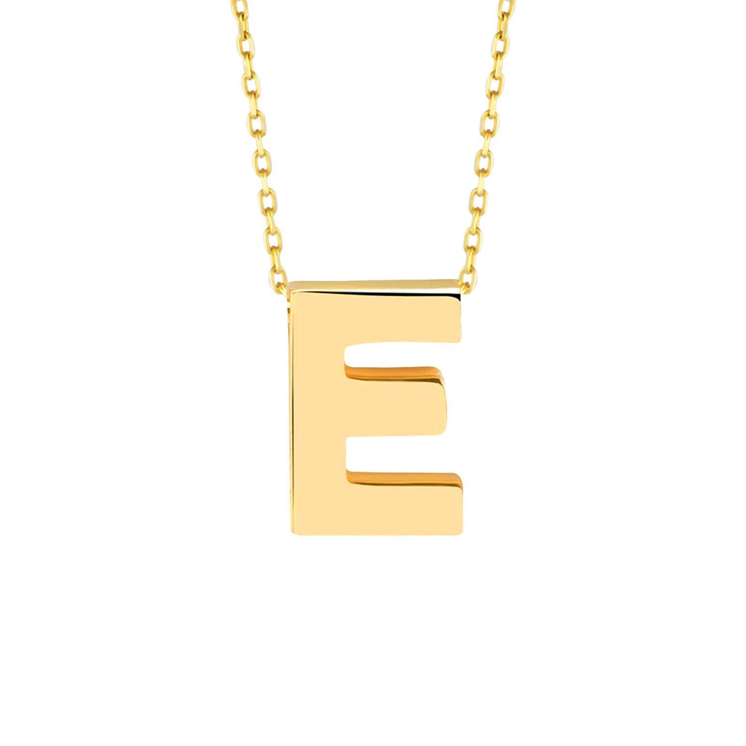 MOOM MÜCEVHERAT 14 Ayar 3 Boyutlu A & Z Harfi Zincirli Kolye E