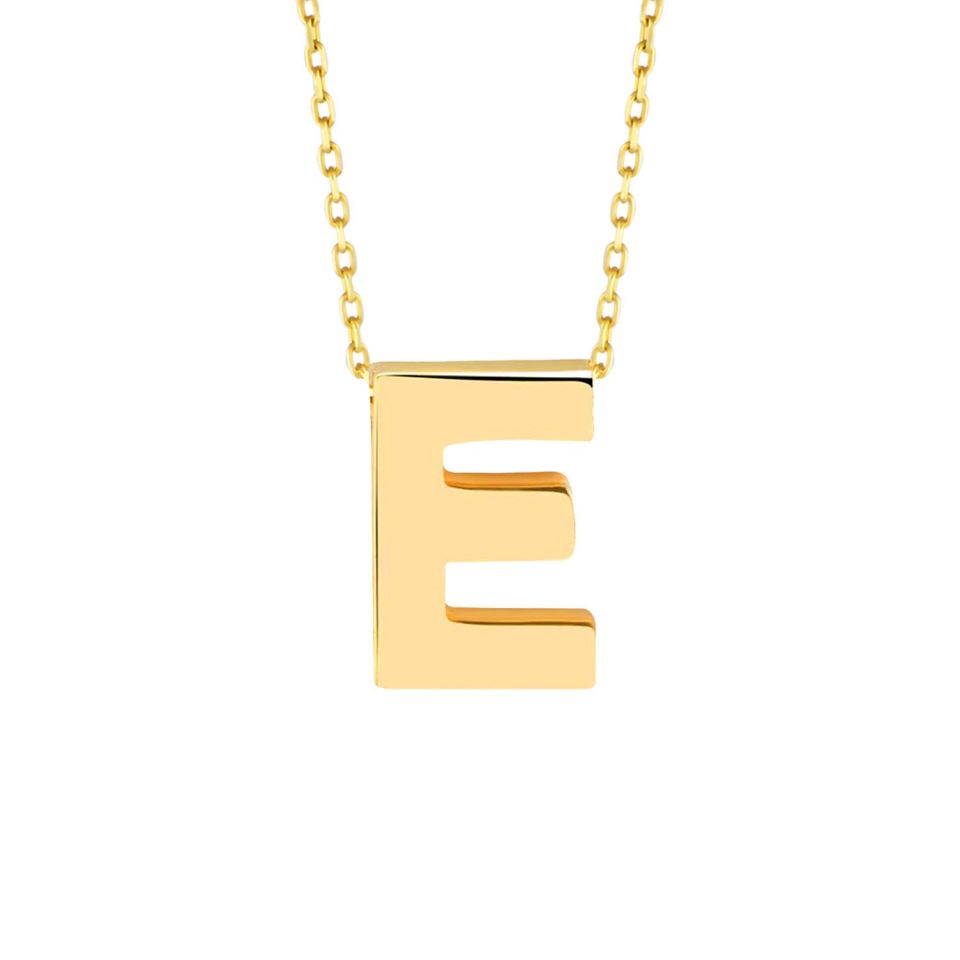 MOOM MÜCEVHERAT 14 Ayar 3 Boyutlu A & Z Harfi Zincirli Kolye E