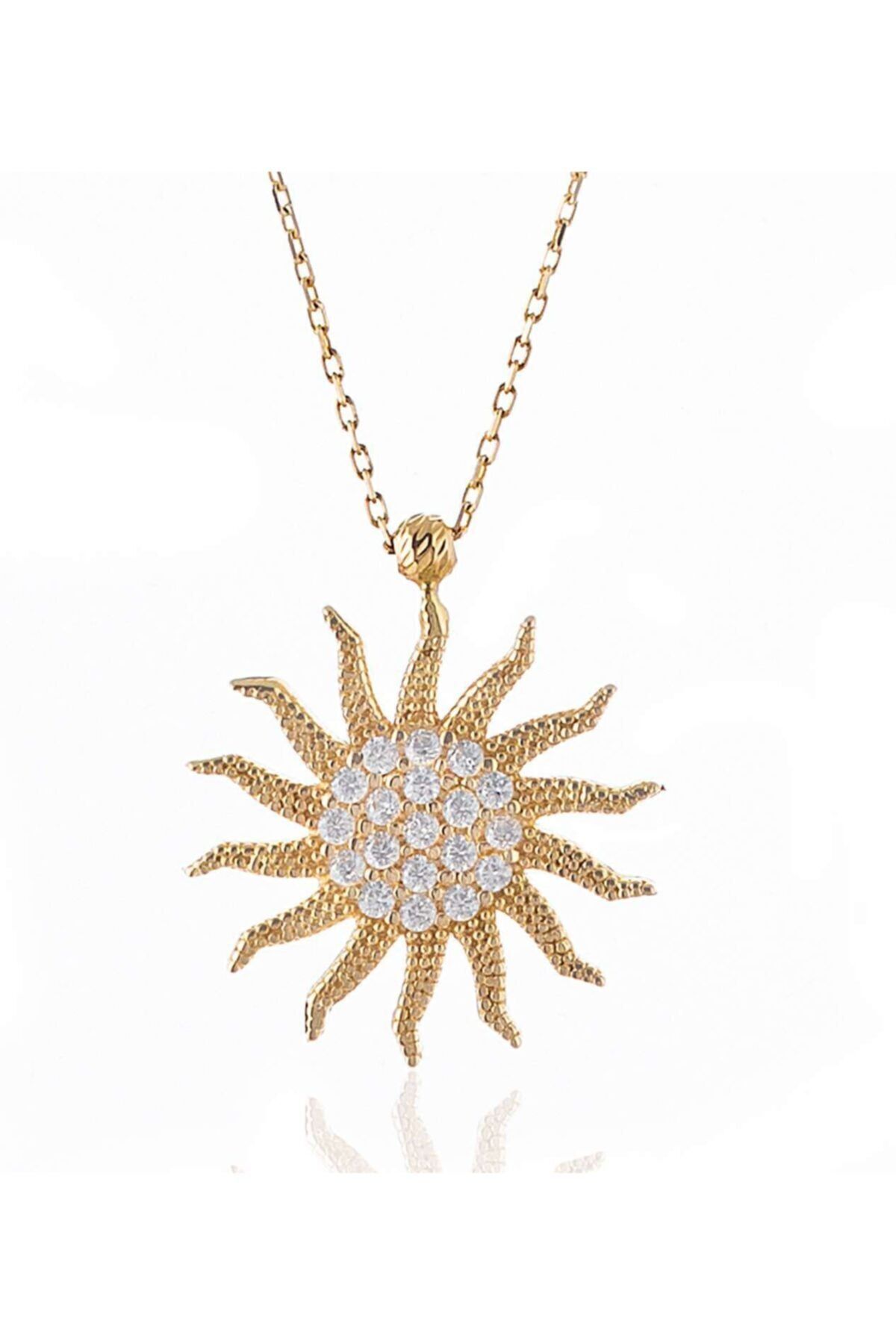 Kadın Güneş Kolye 14 Ayar Altın
