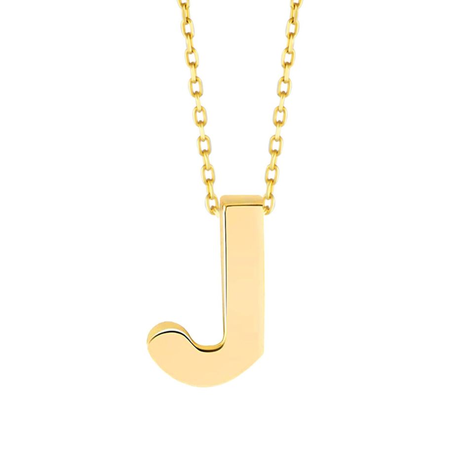 MOOM MÜCEVHERAT 14 Ayar 3 Boyutlu A & Z Harfi Zincirli Kolye J