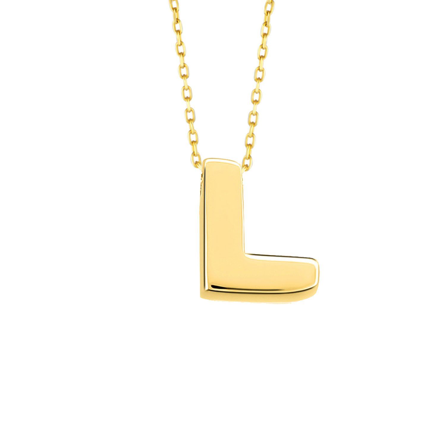 MOOM MÜCEVHERAT 14 Ayar 3 Boyutlu A & Z Harfi Zincirli Kolye L