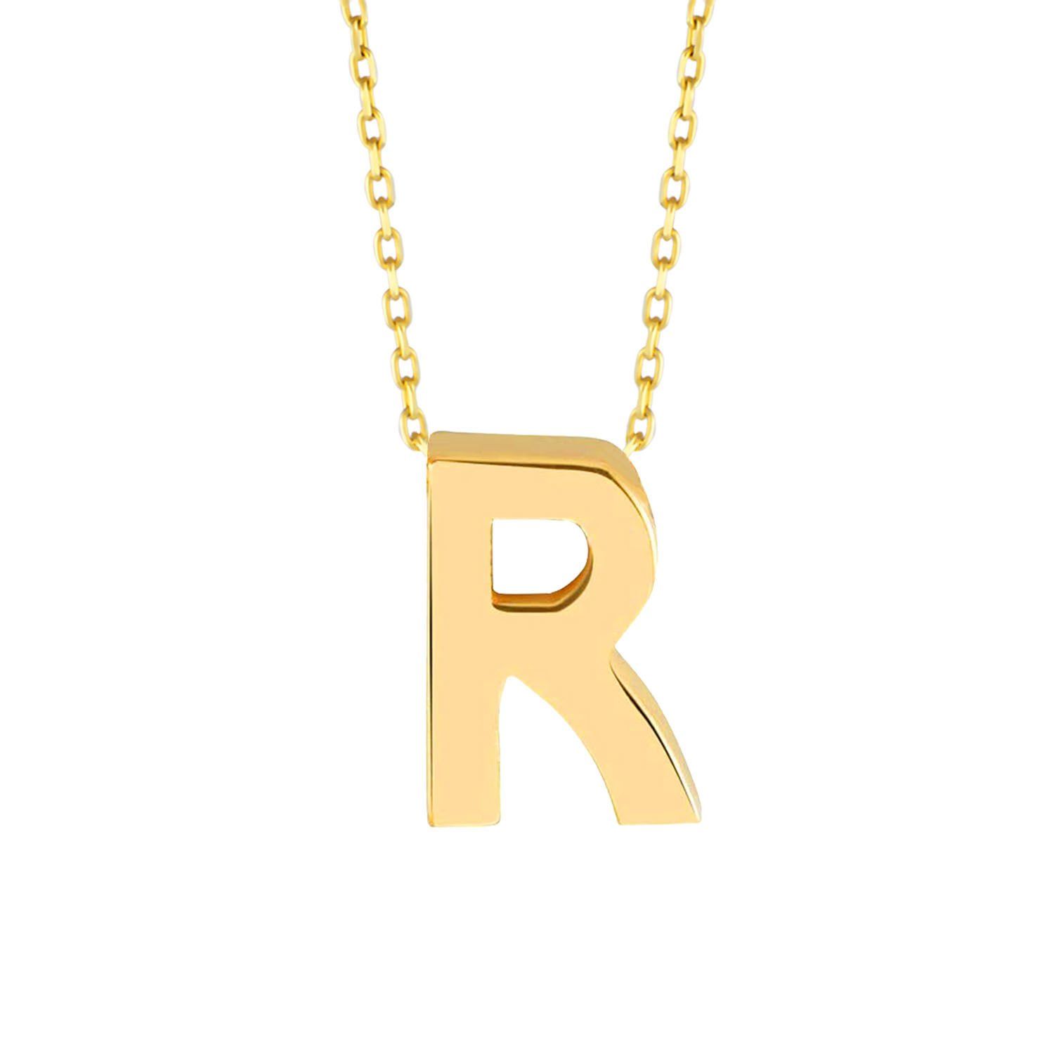 MOOM MÜCEVHERAT 14 Ayar 3 Boyutlu A & Z Harfi Zincirli Kolye R