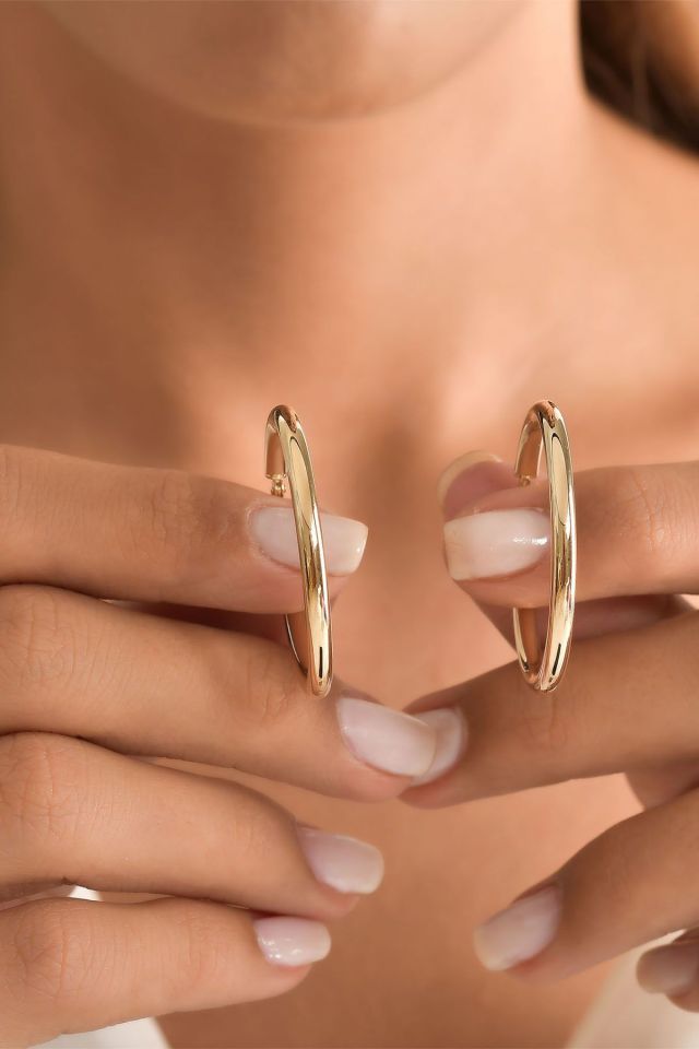 Moom Mücevherat Kadın 14 Ayar Altın Halka Küpe