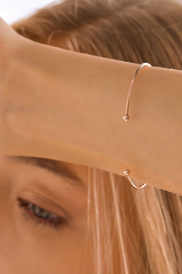 MOOM MÜCEVHERAT 14 Ayar Altın Mineli Rose Kelebek Spor Kelepçe