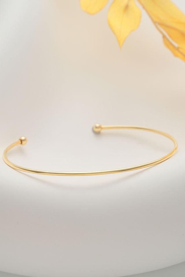 MOOM MÜCEVHERAT 14 Ayar Altın Bombeli Düz Spor Kelepçe