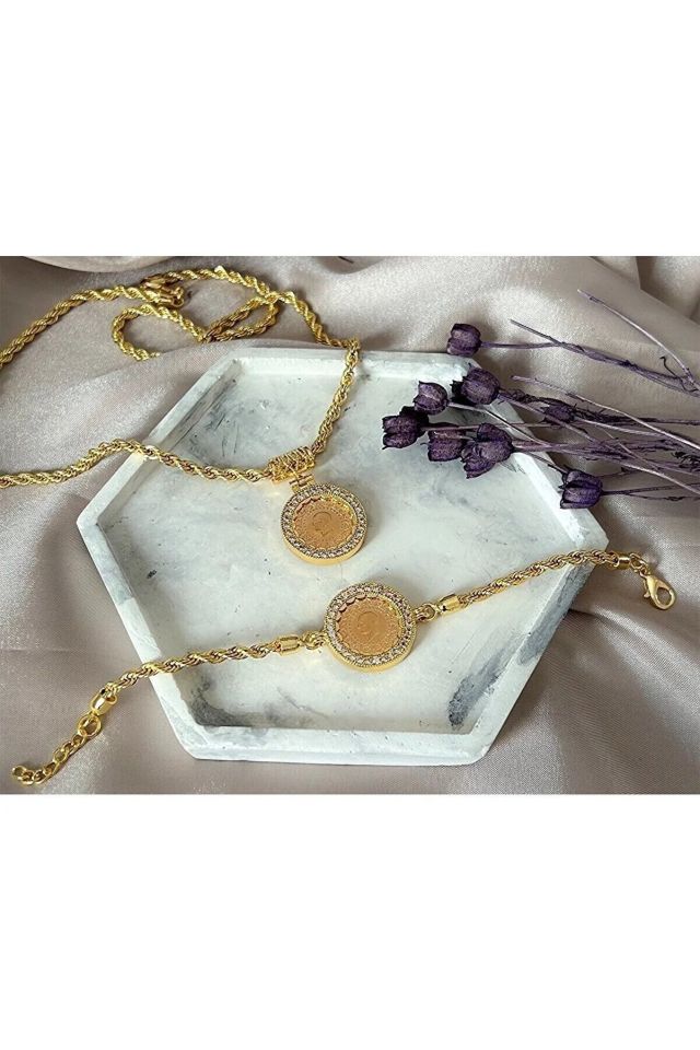 Halat Zincirli Çeyrek Altın Set