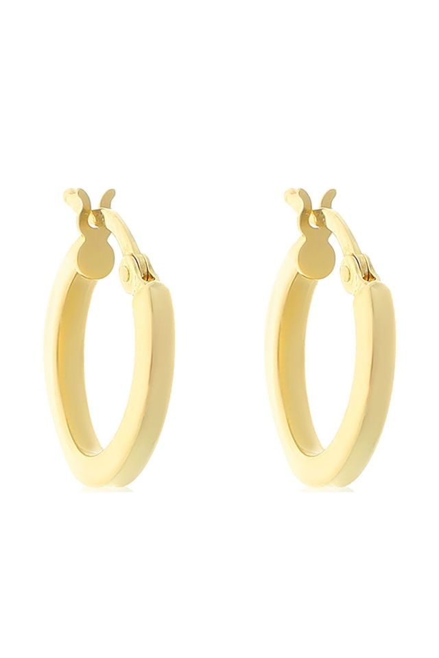 MOOM MÜCEVEHRAT Kadın 14 Ayar Altın Minimal Halka Küpe