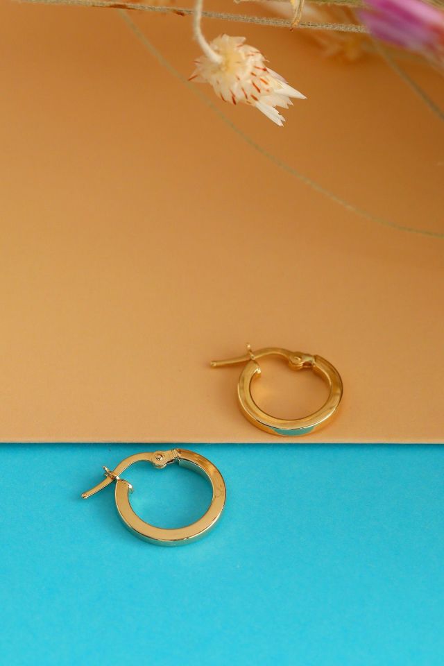 MOOM MÜCEVEHRAT Kadın 14 Ayar Altın Minimal Halka Küpe